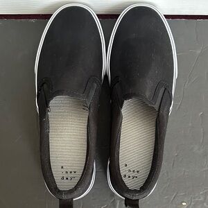 A New Day Black Loafers Slip-On Shoes